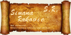 Simana Raković vizit kartica